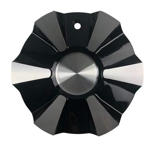 DIP WHEELS C10D38B03-CAP Black and Machined Center Cap NO Logo - The Center Cap Store DIP WHEELS C10D38B03-CAP Black and Machined Center Cap NO Logo - The Center Cap Store