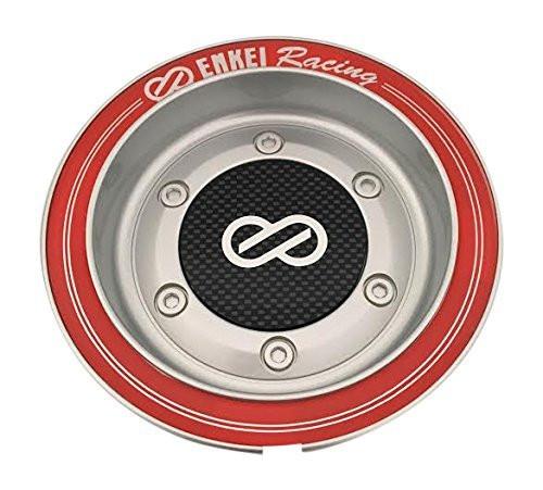 Enkei Wheels CC-074 Chrome and Red Center Cap - The Center Cap Store Enkei Wheels CC-074 Chrome and Red Center Cap - The Center Cap Store