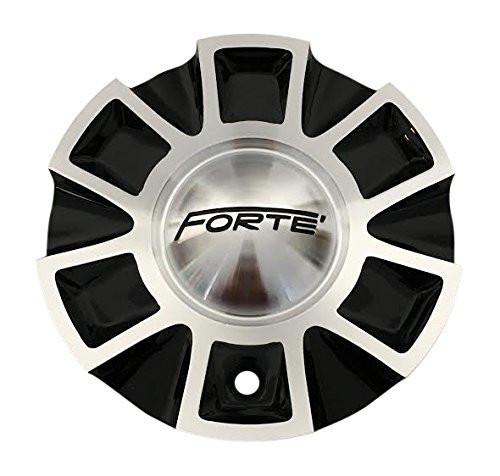 Forte Wheels C-254-2 Black and Machined Wheel Center Cap - The Center Cap Store Forte Wheels C-254-2 Black and Machined Wheel Center Cap - The Center Cap Store