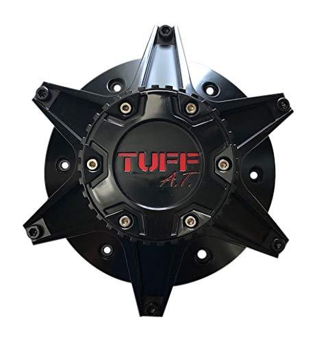 TUFF T12 Wheel Center Cap 5 Lug C-623201-1 TT12DDSBR Satin Black with Red Logo - The Center Cap Store TUFF T12 Wheel Center Cap 5 Lug C-623201-1 TT12DDSBR Satin Black with Red Logo - The Center Cap Store