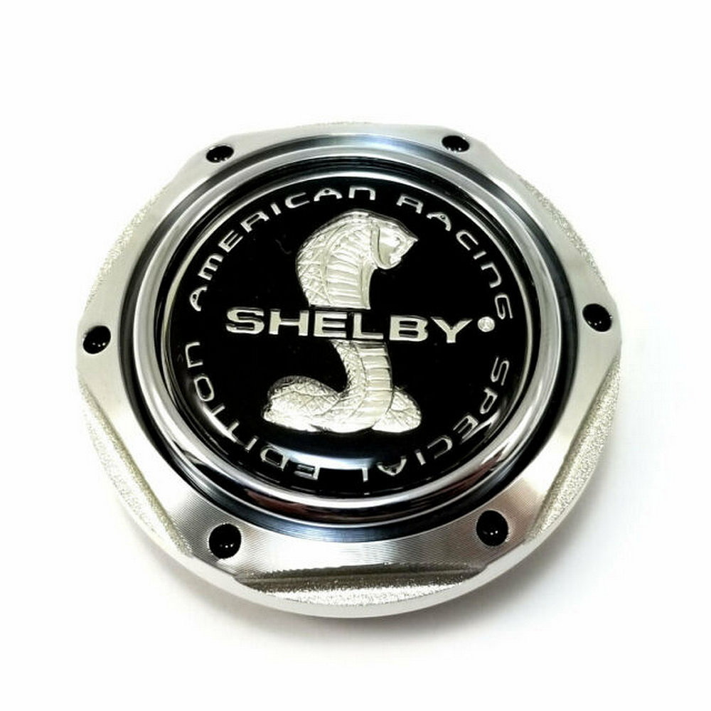 American Racing AR Center Cap ALUMINUM HEX FLAT W/SHELBY LOGO - 000000001242103099 reference image