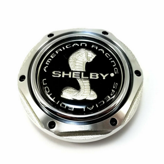 American Racing AR Center Cap ALUMINUM HEX FLAT W/SHELBY LOGO - 000000001242103099 reference image