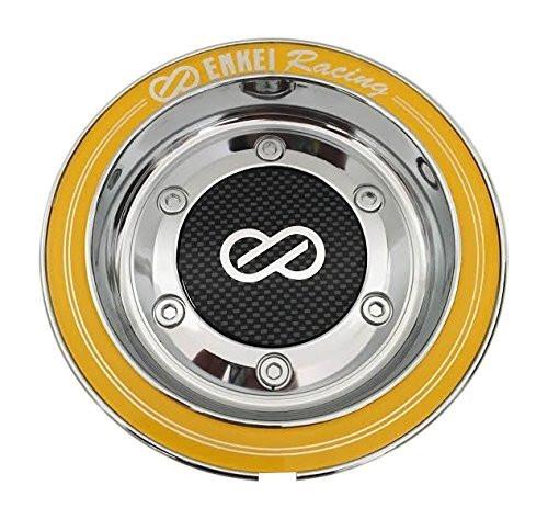 Enkei Wheels CC-074 Chrome and Yellow Center Cap reference image