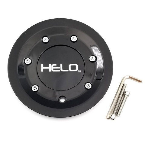 Helo HE912 Center Cap BOLT-ON (Gloss Black/Chrome/Chrome) - ALL PCD - HE912CAP-GB product image
