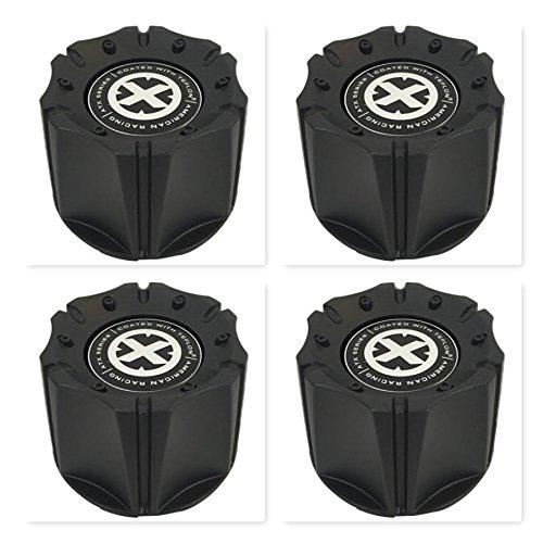 4 Pack American Racing ATX 1342106018 1342100011 1066K98 Black Wheel Center Cap - The Center Cap Store