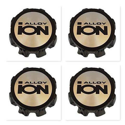 4 Pack Ion Alloy C1018304B 81072012F-6 8 Lug Black Wheel Center Cap - The Center Cap Store