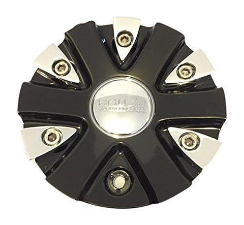 Akuza Big Papi EMR0712-CAR-CAP LG0610-53 Chrome and Black Center Cap - The Center Cap Store