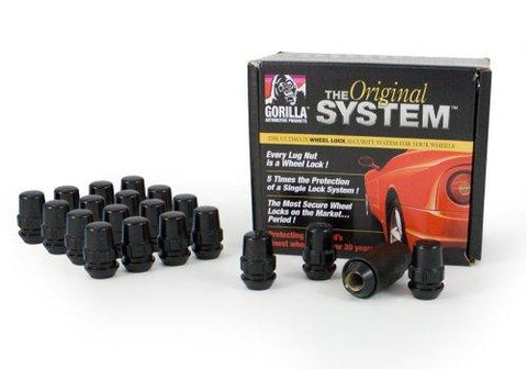 Gorilla Automotive 71633NBC "The System" Acorn Black Chrome Wheel Locks (12mm x 1.50 Thread Size) - For 5 Lug Wheels - The Center Cap Store