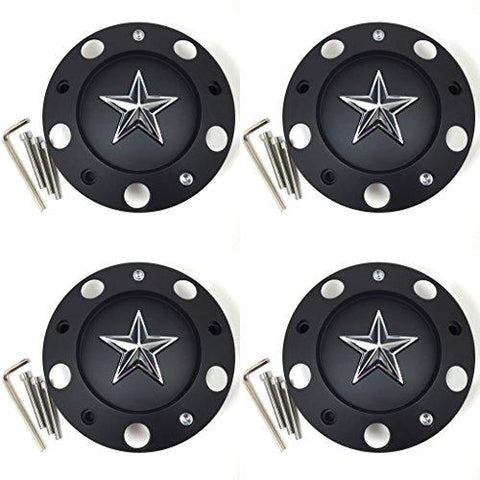 Set (4pcs) KMC XD Series Center Cap KM775 Rockstar Matte Black FWD 371L152YB001 - The Center Cap Store