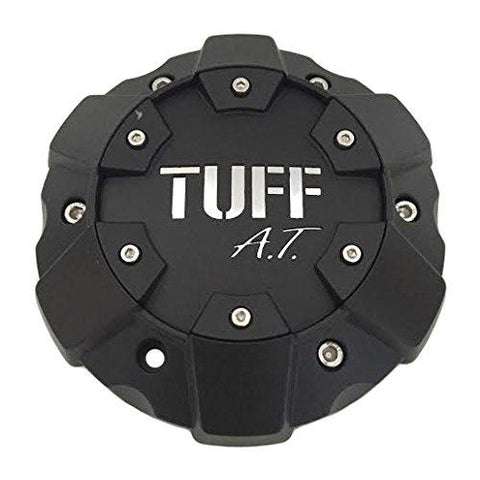 TUFF AT Wheels C611901CB3 Matte Black with Chrome Lettering Center Cap - The Center Cap Store